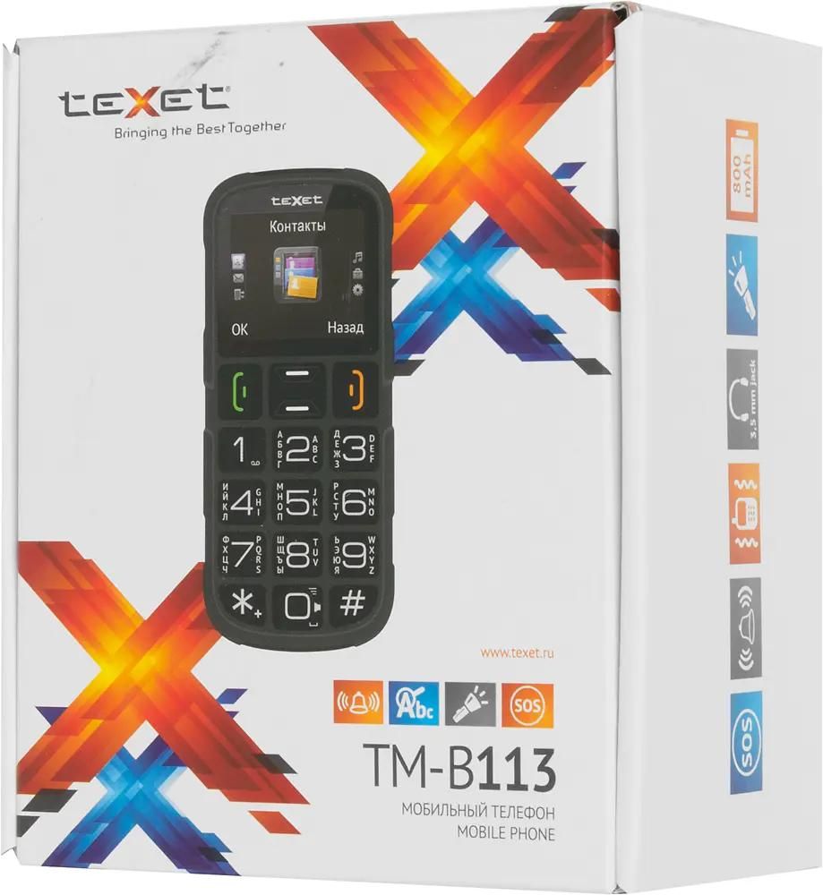 Сотовый телефон TeXet TM-B113, черный – купить в Ситилинк | 308002