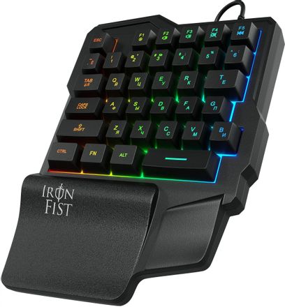 Игровой блок Oklick 701G IRON FIST, проводная, USB, мембранная, черный [1196590]