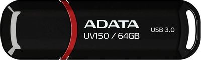 Флешка USB A-Data AUV150 64ГБ, USB3.0, черный [auv150-64g-rbk]