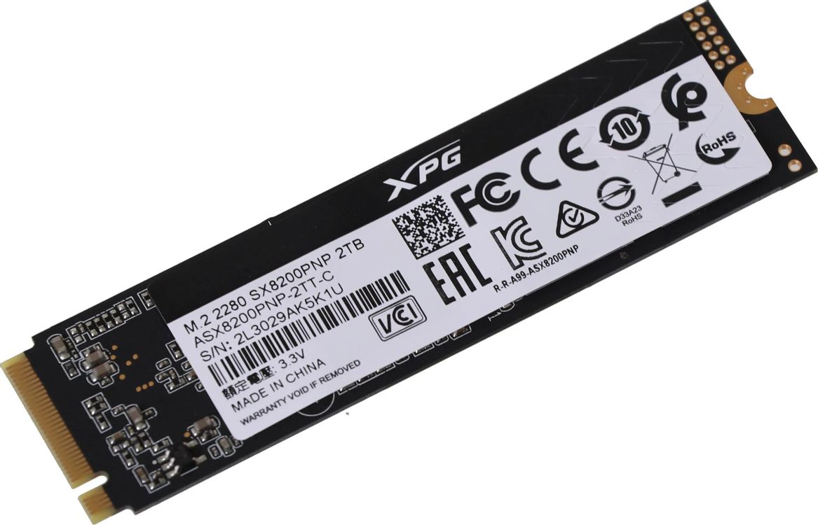 SSD накопитель A-Data XPG SX8200 Pro ASX8200PNP-2TT-C 2ТБ, M.2