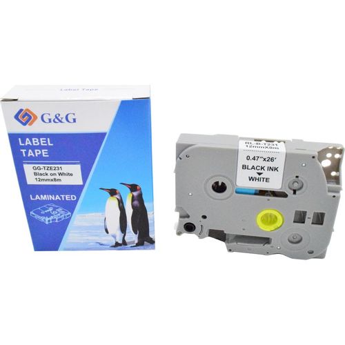 Картридж G&G GG-TZE231, 12мм, шрифт, фон, 8м, GG-TZE231