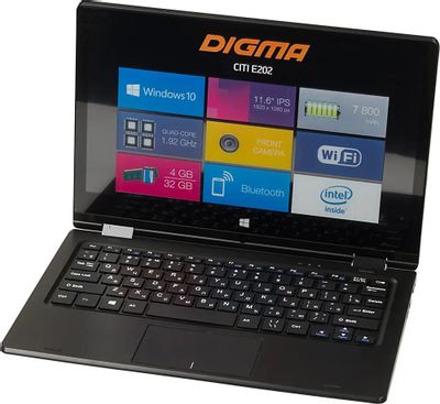 Ноутбук-трансформер Digma CITI E202 ES2002EW, 11.6", Intel Atom X5 Z8350 1.44ГГц, 4-ядерный, 4ГБ 32ГБ SSD,  Intel HD Graphics  400, Windows 10 Home, черный