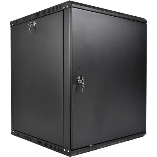 Шкаф коммутационный ЦМО ШРН-Эконом ШРН-Э-12.350.1-9005 настенный, металлическая передняя дверь, 12U, 600x608x350 мм