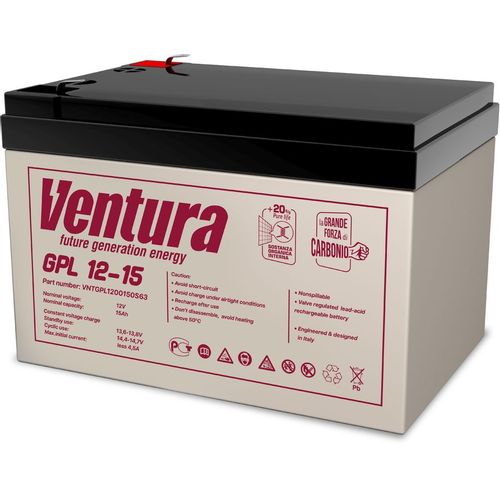 Аккумуляторная батарея VENTURA GPL 12-15 для ИБП, 12В, 15Ач [vntgpl1200150s63]