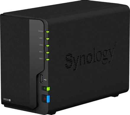Сетевое хранилище NAS Synology Original DS220+ 2-bay настольный Celeron J4025