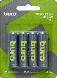 Изображение товара Батарейки Buro LR6 AA щелочные 4 шт, надежное питание устройств Изображение товара Батарейки Buro LR6 AA щелочные 4 шт, надежное питание устройств