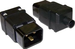 Вилка LanMaster LAN-IEC-320-C20,  IEC 60320 C20 16A 250V black