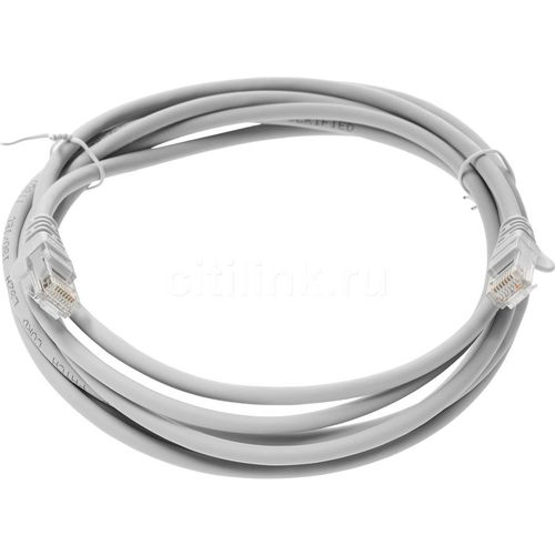 Патч-корд LanMaster вилка RJ-45, вилка RJ-45, кат.5E, LSZH, 3м, серый [lan-pc45/u5e-3.0-gy]