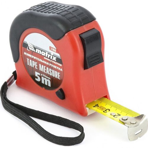 Рулетка строительная MATRIX Double fixation, 5м x19мм [31056 ]
