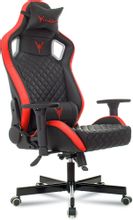 Изображение товара Кресло игровое KNIGHT Outrider, экокожа, до 150кг, регулируемые 3D подлокотники,  черный/красный/красный