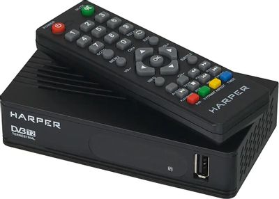 Ресивер DVB-T2 Harper HDT2-1202,  черный