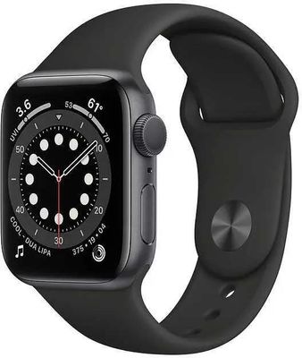 Смарт-часы Apple Watch Series 6 40мм,  серый космос / черный [mg133ru/a]
