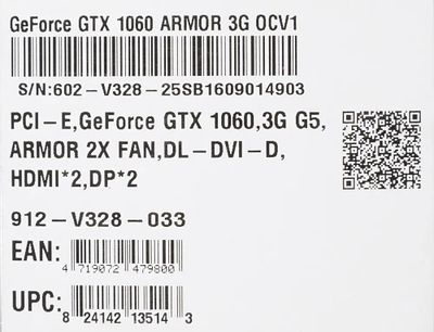 Geforce gtx 1060 clearance armor 3g