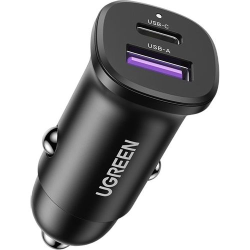 Автомобильное зарядное устройство UGREEN EC305, USB-A, USB-C, 30Вт, 4A, черный [25845]