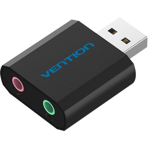 Адаптер VENTION VAB-S17-B, USB A (m) (прямой) — 2xJack 3.5 (f) (прямой), черный — цена и наличие Адаптер VENTION VAB-S17-B, USB A (m) (прямой) — 2xJack 3.5 (f) (прямой), черный