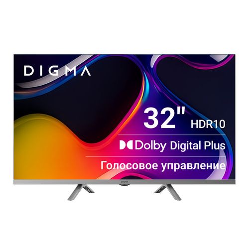 32" Телевизор Digma DM-LED32SBB39 HD, СМАРТ ТВ, Android, темно-серебристый