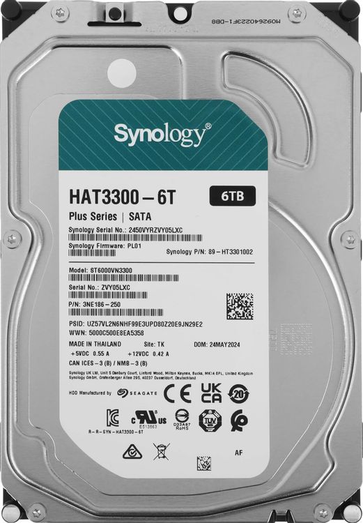 Жесткий диск SYNOLOGY HAT3300-6T 6ТБ SATA, 5400об/мин, 3.5