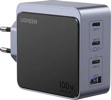 Изображение товара Сетевое зарядное устройство UGREEN X565,  USB-A,  3xUSB-C, 100Вт, 3A, серый [35043]