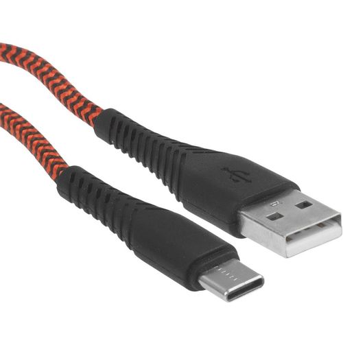 Кабель BORASCO Fishbone, USB Type-C (m) - USB (m), 1м, 3A, красный [50184]