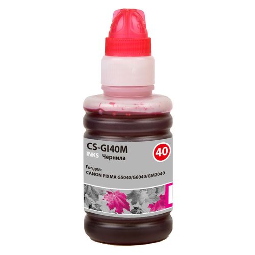 Чернила Cactus CS-GI40M GI-40, для Canon, 70мл, пурпурный