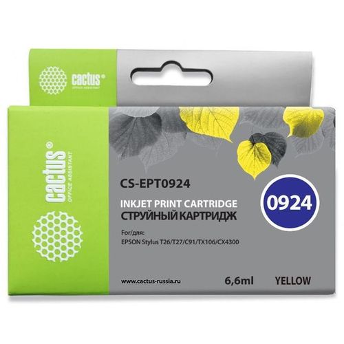 Картридж Cactus CS-EPT0924, T0924, желтый / CS-EPT0924