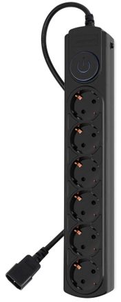 Сетевой фильтр Ippon BK-6-UPS-1.8-10-B, 1.8м, черный