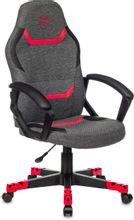 Изображение товара Игровое кресло ZOMBIE GAME 9 с колесиками ткань и экокожа серый красный