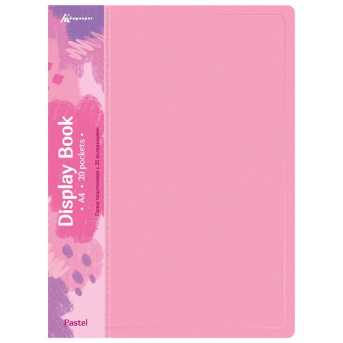 Папка Бюрократ Пастель PAST20PINK, 20шт вкладышей, A4, пластик, 0.5мм, розовый 20 шт./кор.