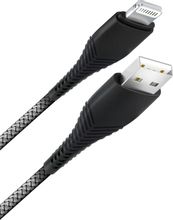 Изображение товара Кабель BORASCO Fishbone,  Lightning (m) -  USB (m),  1м,  в оплетке,  3A,  серый [38508]