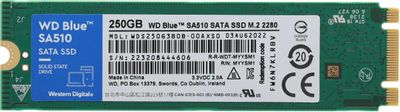SSD накопитель WD Blue SA510 WDS250G3B0B 250ГБ, M.2 2280, SATA III,  SATA