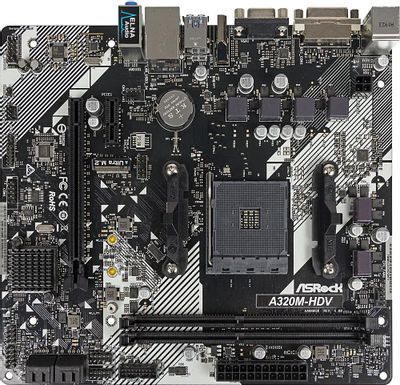 Материнская плата ASROCK A320M-HDV R4.0, SocketAM4, AMD A320, mATX, Ret