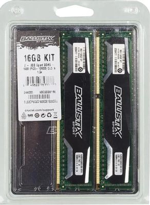 Crucial Ballistix Sport BLS2CP8G3D1609DS1S00CEU DDR3 2x 8 1600 DIMM Ret 867613