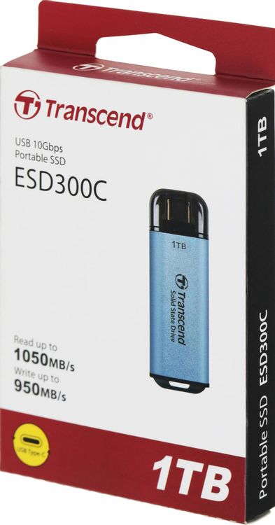1ТБ Внешний диск SSD Transcend ESD300 TS1TESD300C, USB-C, запись