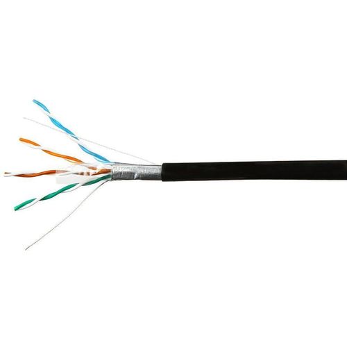 Кабель SKYNET CSL-FTP-4-CU-OUT/100 FTP, кат.5E, 100м, 4 пары, медь, одножильный, черный