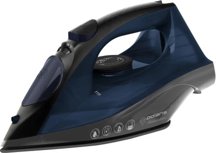 Утюг Polaris PIR 2430K, с паровым ударом, 2400Вт, с автоотключением, синий и черный