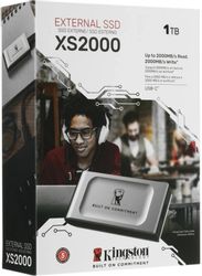 1ТБ Внешний диск SSD Kingston XS2000 SXS2000/1000GA, USB 3.2 Gen 2x2, серебристый