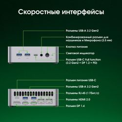 Неттоп DIGMA PRO Minimax X5 Intel Core i5 12600H, DDR4 16ГБ, 512ГБ, Windows 11 Pro, серебристый