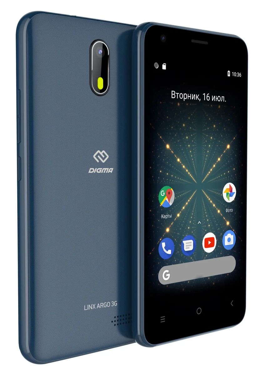 Смартфон Digma Argo 3G 8Gb, LINX, синий(плохая упаковка) – купить в  Ситилинк | 1366760