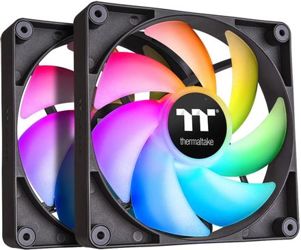 Вентилятор Thermaltake CT140 2шт, 140мм, 4-pin, 1500об/мин, 30.5 дБ, ARGB, черный, Ret [cl-f150-pl14sw-a]