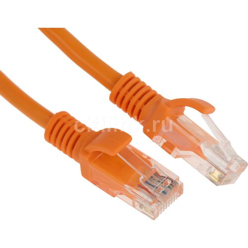 Патч-корд CABLEXPERT PP12-0.5M/O литой (molded), UTP, кат.5E, 0.5м, 4 пары, 26AWG, алюминий омедненный, многожильный, оранжевый