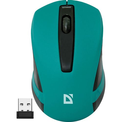 Мышь беспроводная Defender MM-605, оптическая, USB, 1200dpi, зеленый [52607]