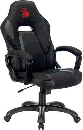 Кресло игровое A4TECH Bloody GC-370, ткань/экокожа, до 120кг, топ-ган, пластиковые подлокотники, черный