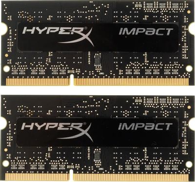 Оперативная память Kingston HyperX Impact HX316LS9IBK2/16 DDR3L -  2x 8ГБ 1600МГц, для ноутбуков (SO-DIMM),  Ret
