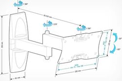 Кронштейн для телевизора Holder LCDS-5064, 15-38", настенный, поворот и наклон, черный