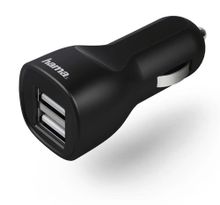Изображение товара Автомобильное зарядное устройство HAMA H-1401660 2xUSB-A 12Вт черный