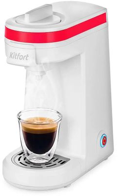 Капсульная кофеварка KitFort КТ-7122-1, 800Вт, цвет: белый