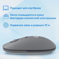 Мышь беспроводная Oklick 408MW, графитовый