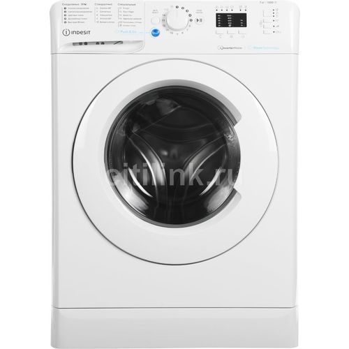 Стиральная машина Indesit BWSA 7109 WWV, с фронтальной загрузкой, 7кг, 1000об/мин, с паром, инверторная