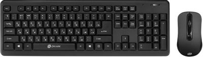Комплект (клавиатура+мышь) Oklick 270M, USB, беспроводной, черный [337455]