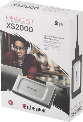 Внешний диск SSD Kingston XS2000, 2ТБ, серый [sxs2000/2000g] – купить в  Ситилинк